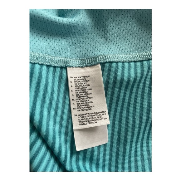 The North Face Vapor Wick Teal Striped Short Sleeve Tee - Picture 5 of 6